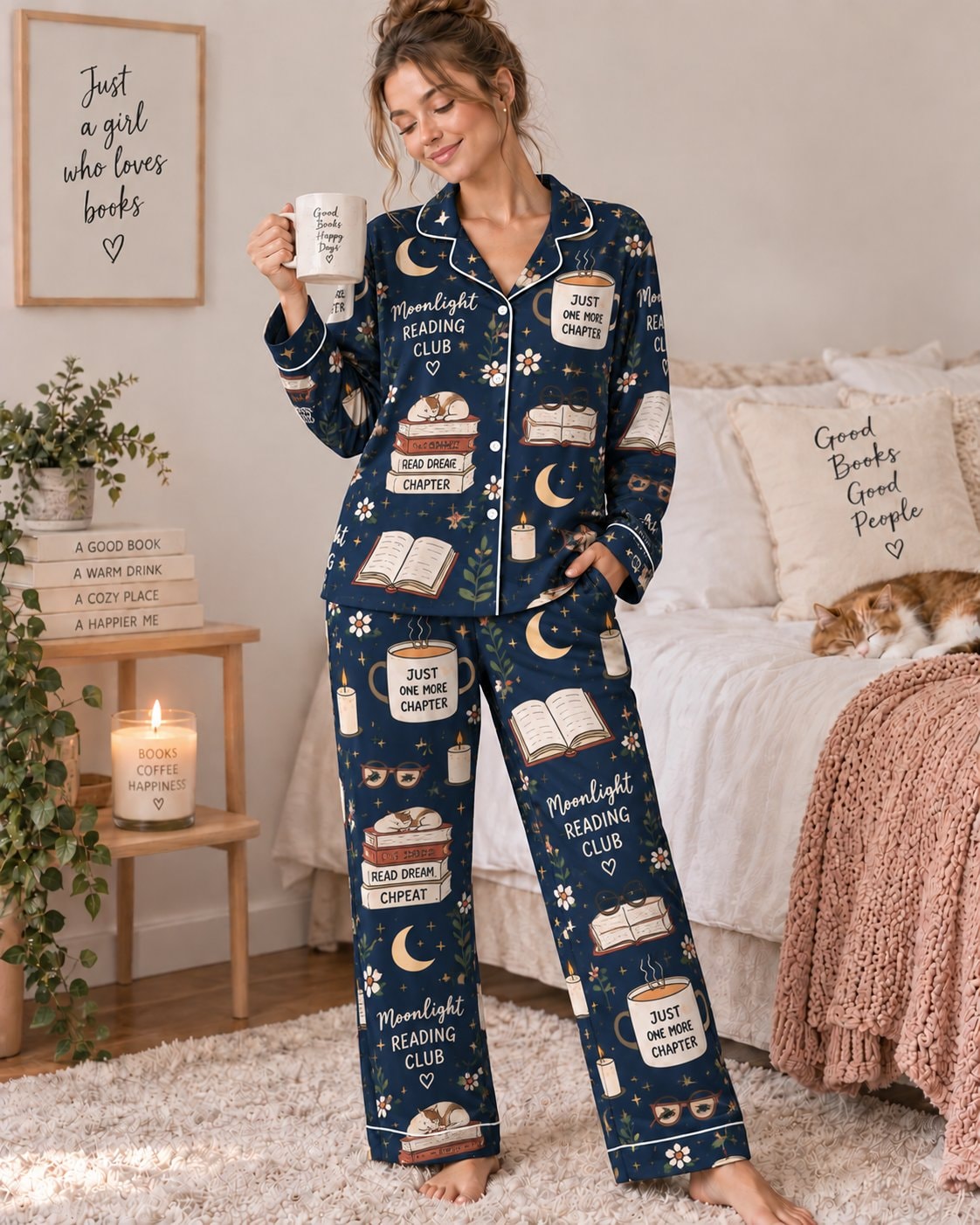 Moonlight Reading Club Women's 2D Pajamas