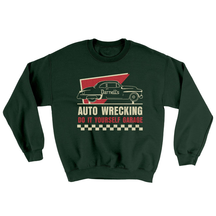Darnell's Auto Wrecking Ugly Sweater Crewneck Sweatshirt 50/50 Cotton Poly Blend