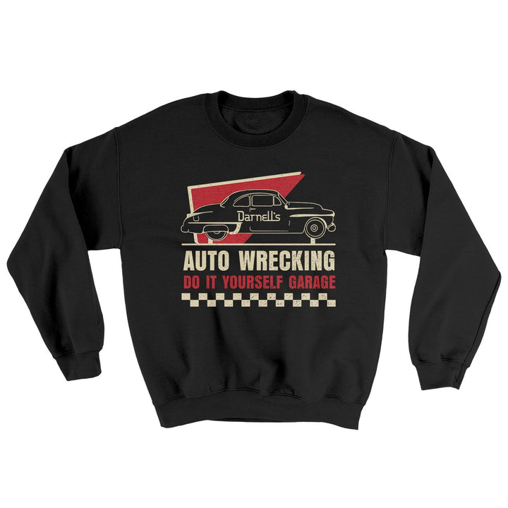 Darnell's Auto Wrecking Ugly Sweater Crewneck Sweatshirt 50/50 Cotton Poly Blend