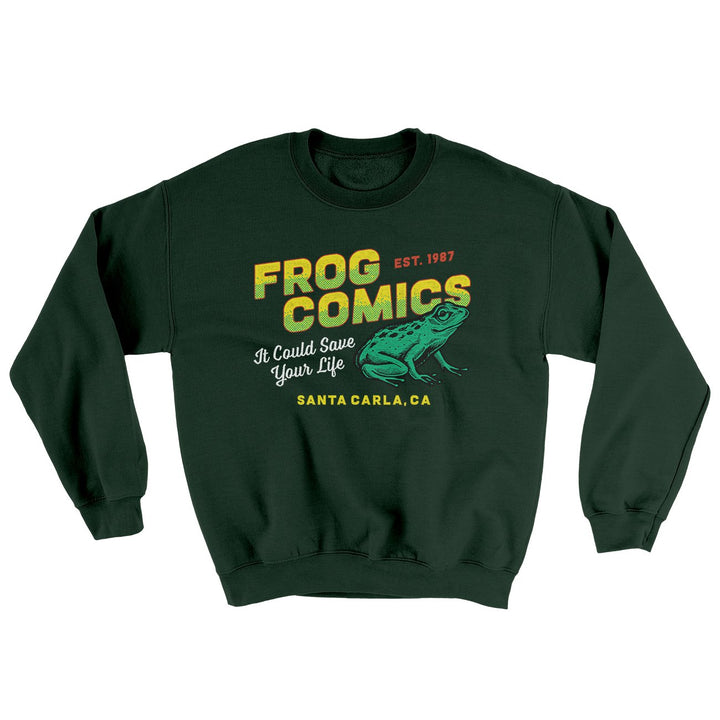 Frog Comics Ugly Sweater - Horror Comic Graphic Crewneck Sweatshirt 50/50 Cotton Poly Blend