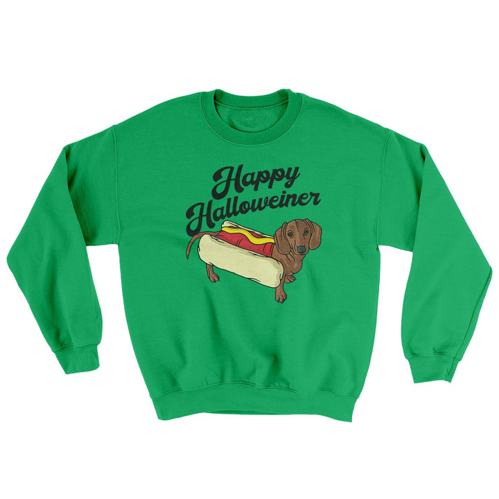 Happy Hallowiener Ugly Sweater Dachshund Hot Dog Halloween Sweatshirt