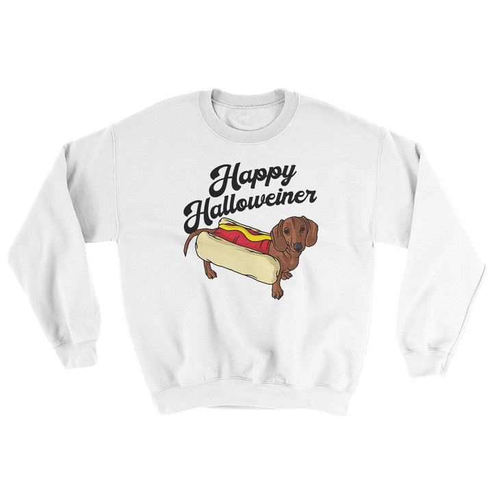 Happy Hallowiener Ugly Sweater Dachshund Hot Dog Halloween Sweatshirt